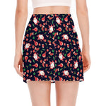 Cute Merry Christmas Pattern Print Side Slit Mini Skirt