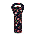 Cute Merry Christmas Pattern Print Single Neoprene Wine Tote