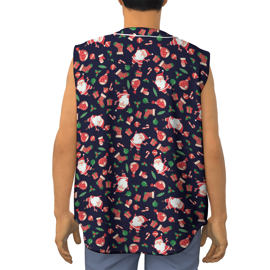 Cute Merry Christmas Pattern Print Sleeveless Baseball Jersey