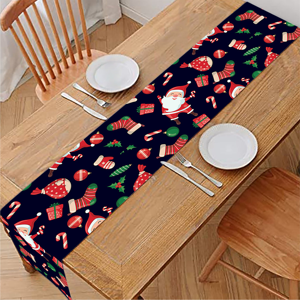 Cute Merry Christmas Pattern Print Table Runner