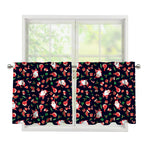 Cute Merry Christmas Pattern Print Tier Curtains