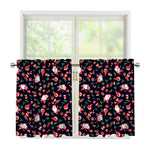Cute Merry Christmas Pattern Print Tier Curtains