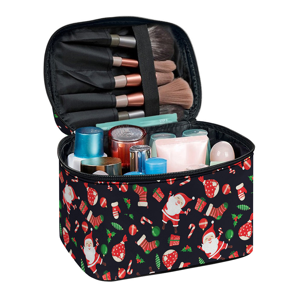 Cute Merry Christmas Pattern Print Travel Makeup Bag