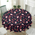 Cute Merry Christmas Pattern Print Waterproof Round Tablecloth
