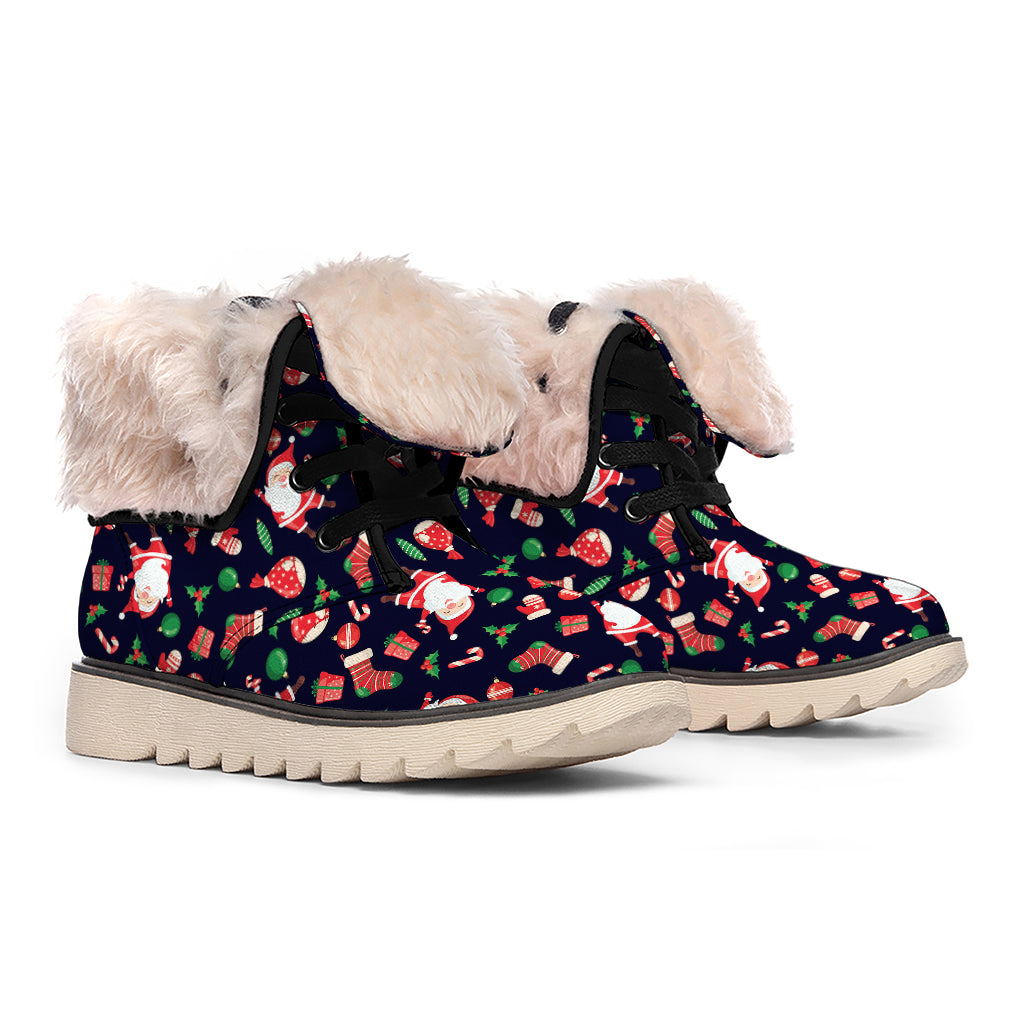 Cute Merry Christmas Pattern Print Winter Boots