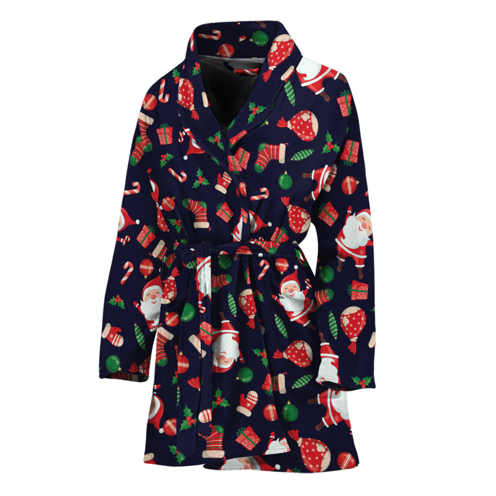 Cute Merry Christmas Pattern Print Women's Bathrobe