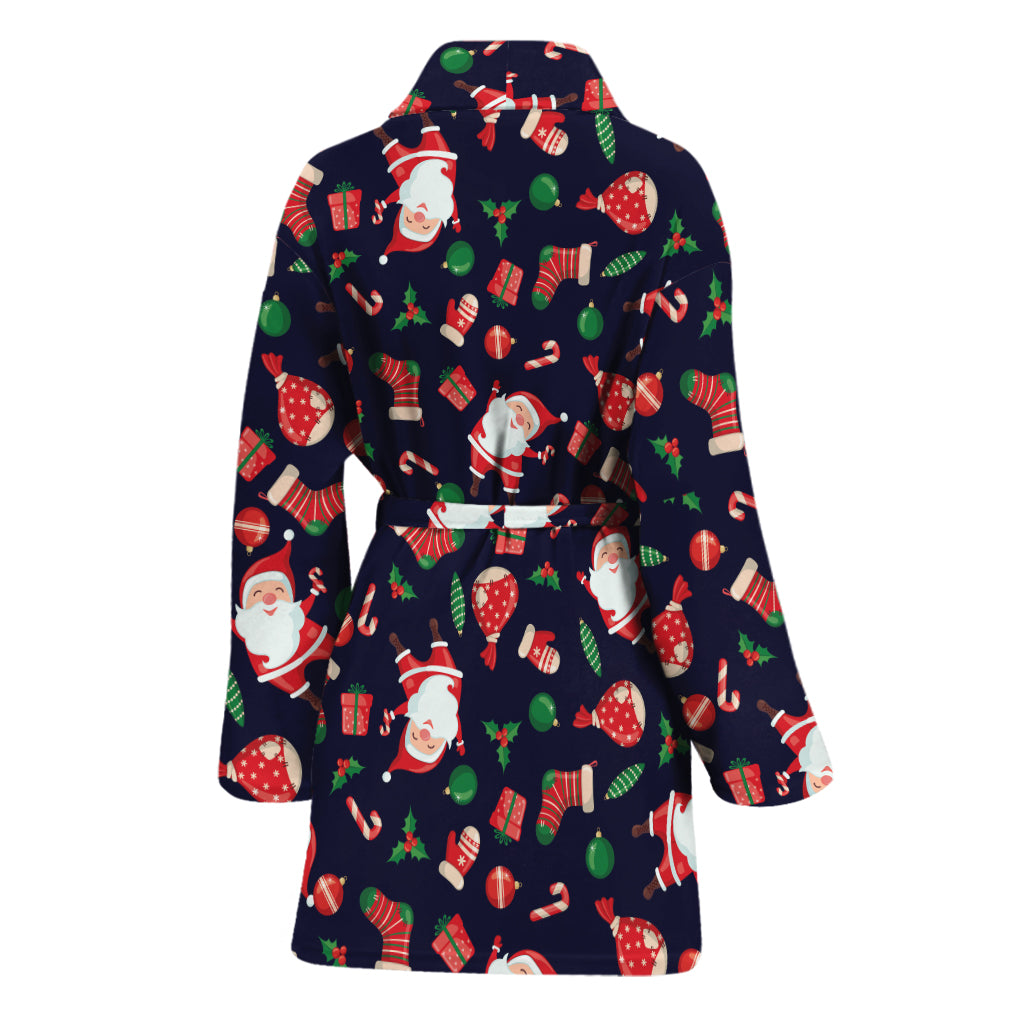 Cute Merry Christmas Pattern Print Women's Bathrobe