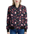 Cute Merry Christmas Pattern Print Women's Bomber Jacket