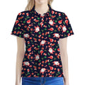 Cute Merry Christmas Pattern Print Women's Polo Shirt