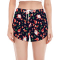 Cute Merry Christmas Pattern Print Women's Split Running Shorts