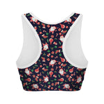 Cute Merry Christmas Pattern Print Women's Sports Bra