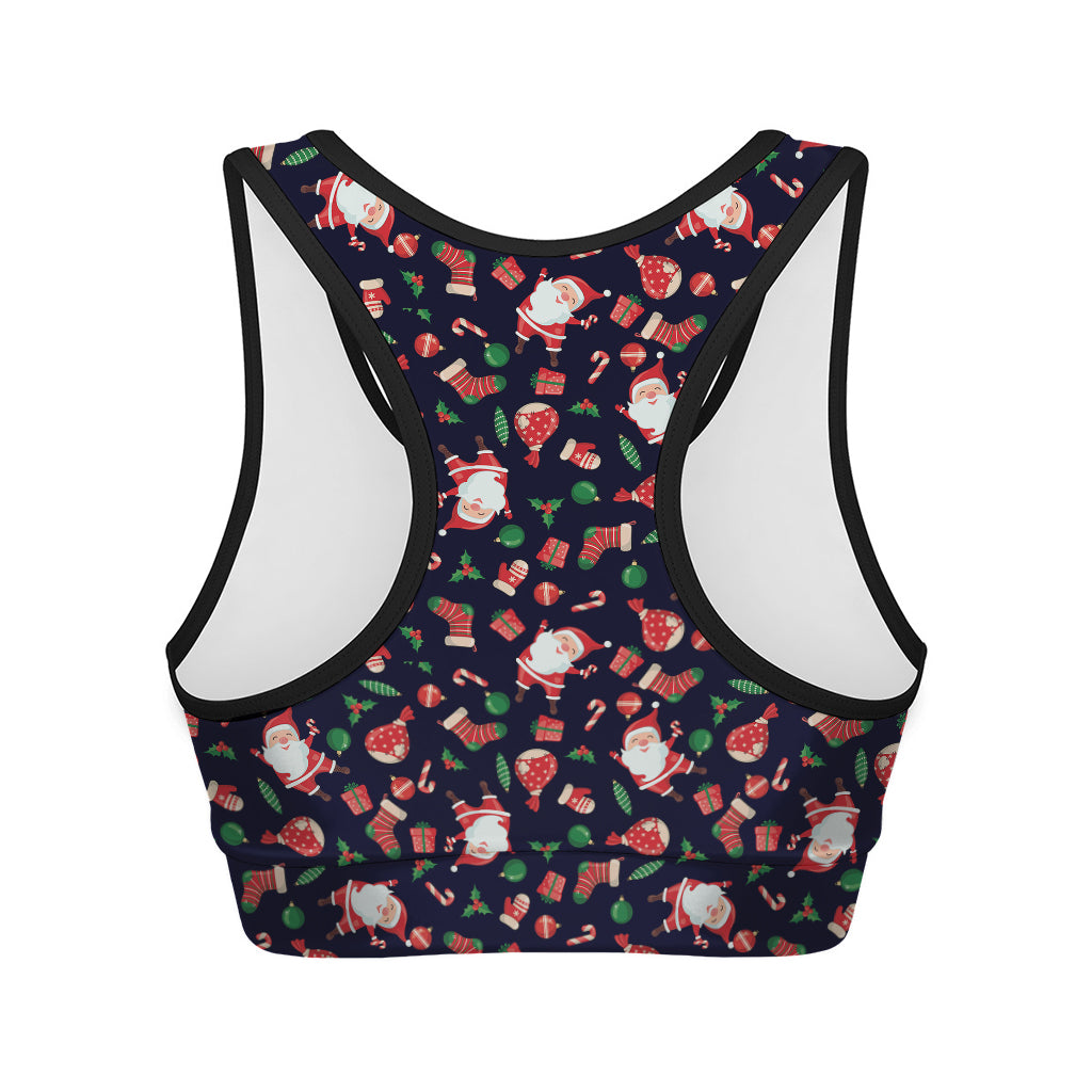 Cute Merry Christmas Pattern Print Women's Sports Bra