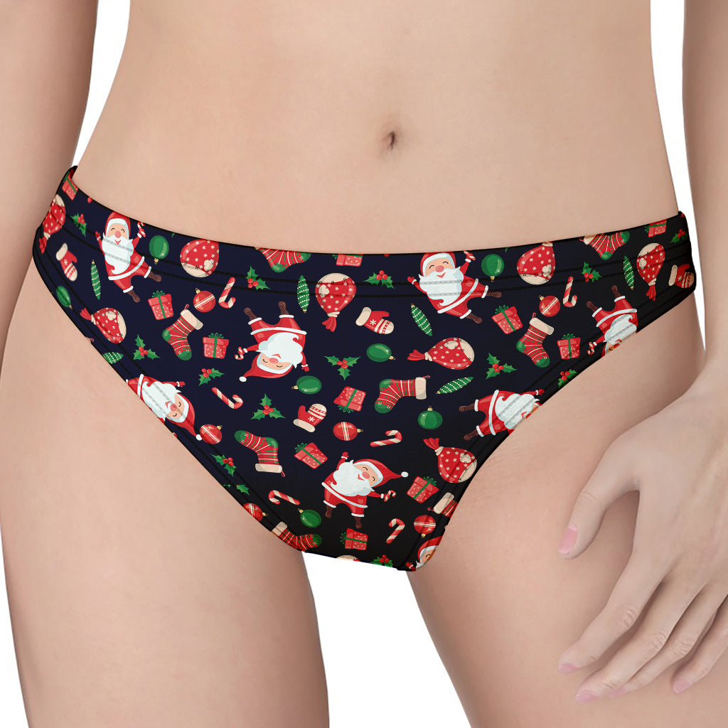 Cute Merry Christmas Pattern Print Women's Thong