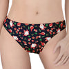 Cute Merry Christmas Pattern Print Women's Thong