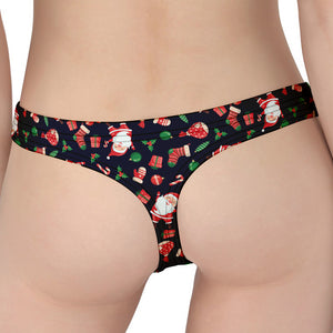 Cute Merry Christmas Pattern Print Women's Thong