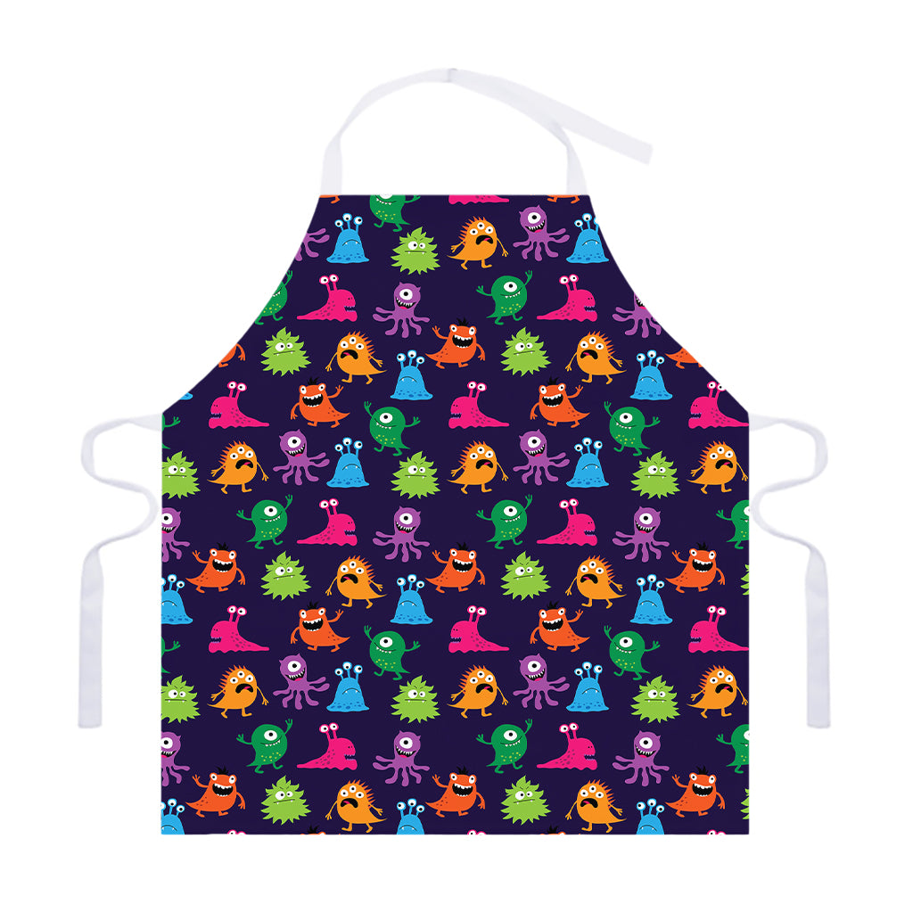 Cute Monster Pattern Print Adjustable Apron