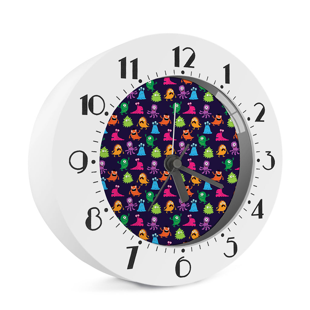 Cute Monster Pattern Print Alarm Clock