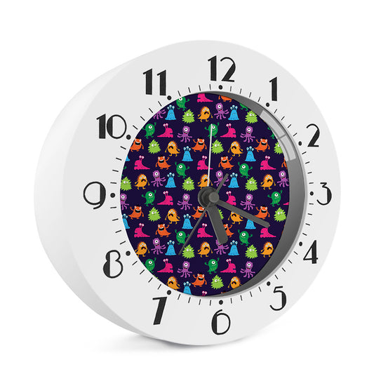 Cute Monster Pattern Print Alarm Clock