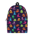 Cute Monster Pattern Print School Backpack