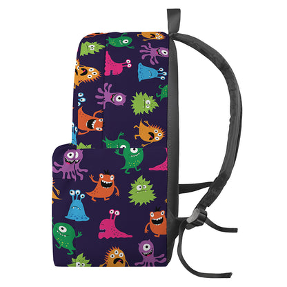 Cute Monster Pattern Print Backpack