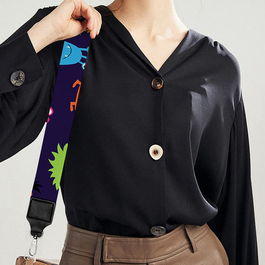 Cute Monster Pattern Print Bag Strap