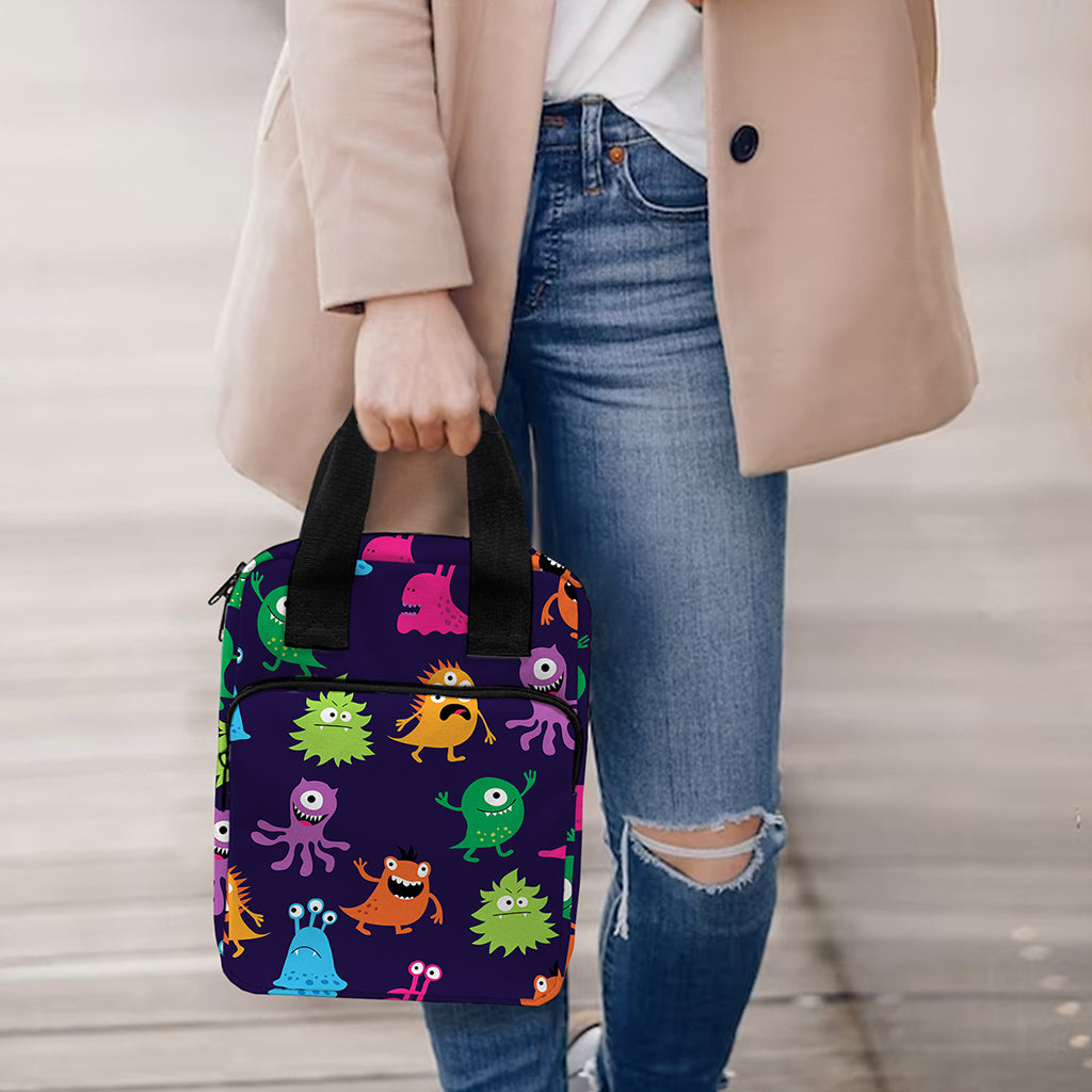 Cute Monster Pattern Print Bible Tote Bag