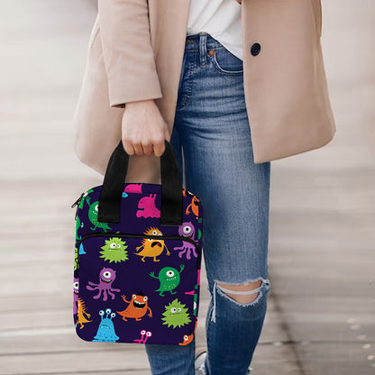 Cute Monster Pattern Print Bible Tote Bag