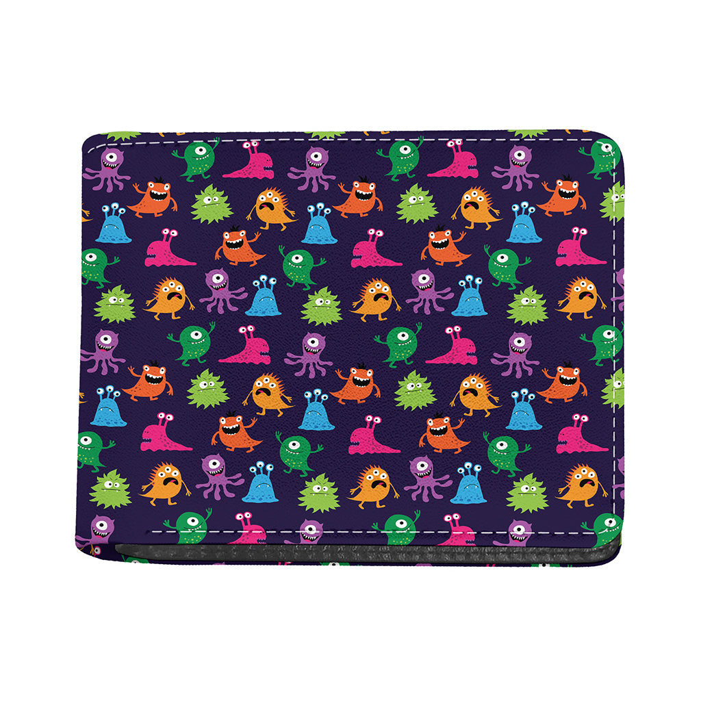 Cute Monster Pattern Print Bifold Wallet