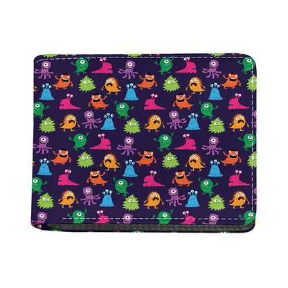 Cute Monster Pattern Print Bifold Wallet