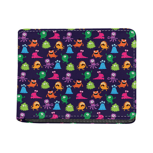 Cute Monster Pattern Print Bifold Wallet