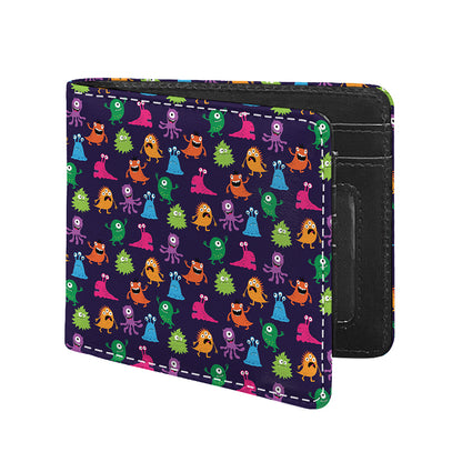 Cute Monster Pattern Print Bifold Wallet