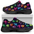 Cute Monster Pattern Print Black Chunky Shoes