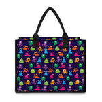 Cute Monster Pattern Print Canvas Tote Bag