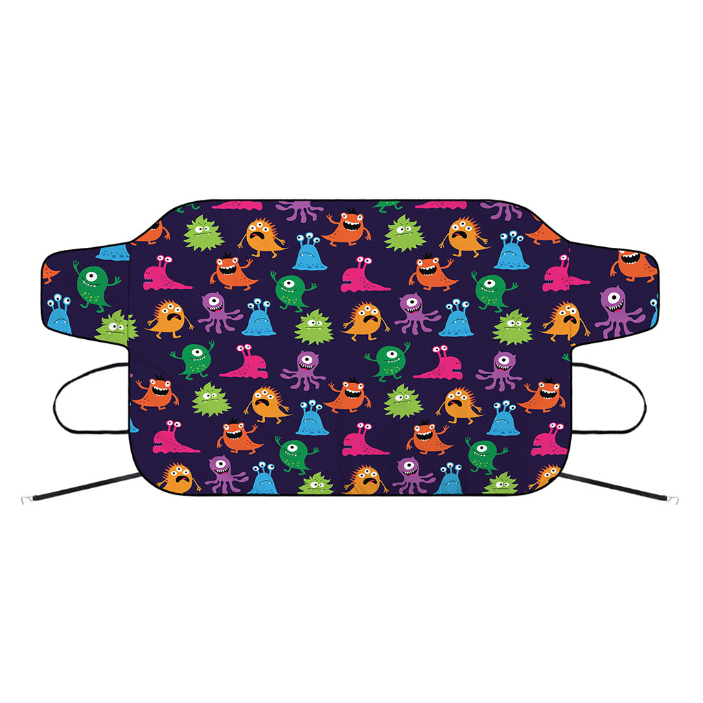 Cute Monster Pattern Print Car Windshield Snow Cover