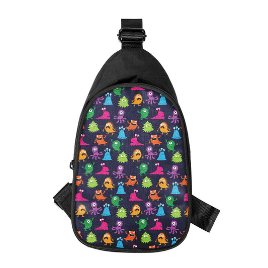 Cute Monster Pattern Print Chest Bag