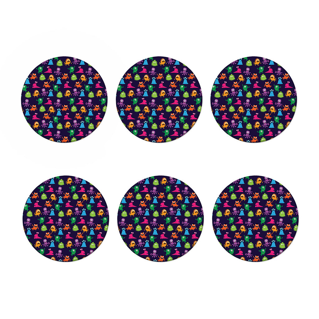 Cute Monster Pattern Print Coaster Set