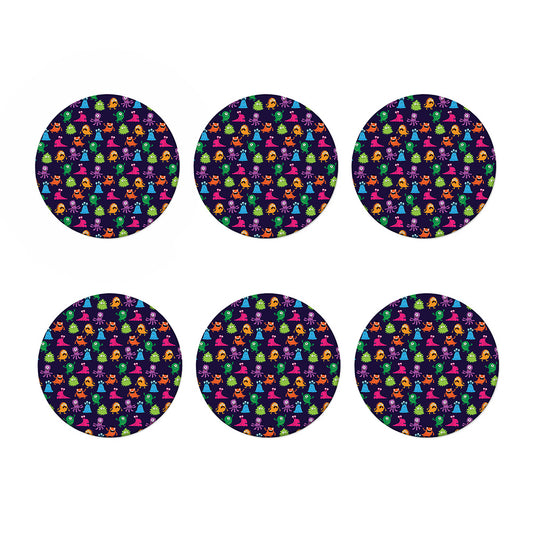 Cute Monster Pattern Print Coaster Set