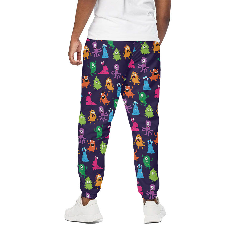 Cute Monster Pattern Print Cotton Pants