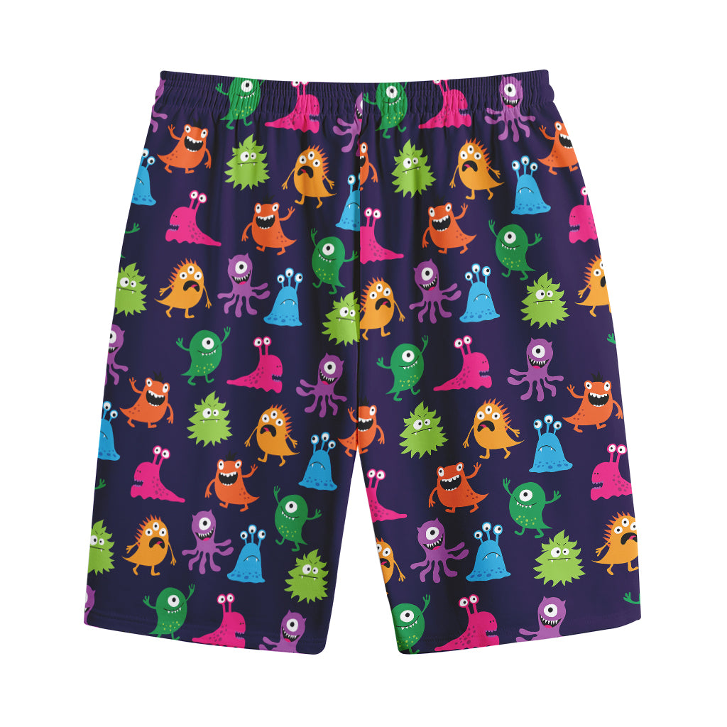 Cute Monster Pattern Print Cotton Shorts