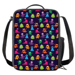 Cute Monster Pattern Print Crossbody Lunch Bag