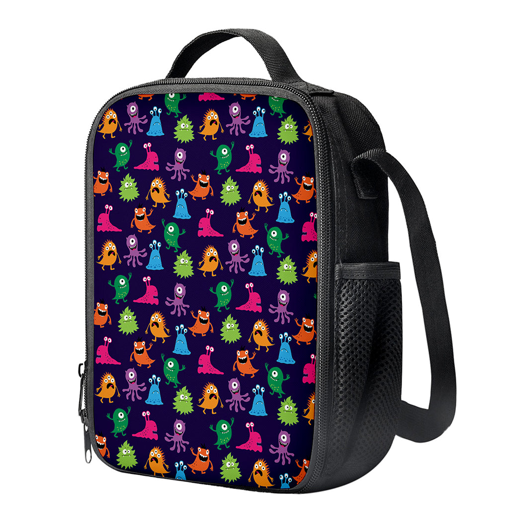 Cute Monster Pattern Print Crossbody Lunch Bag