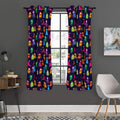 Cute Monster Pattern Print Grommet Curtain Panels
