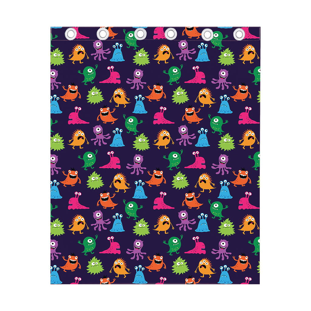 Cute Monster Pattern Print Curtain