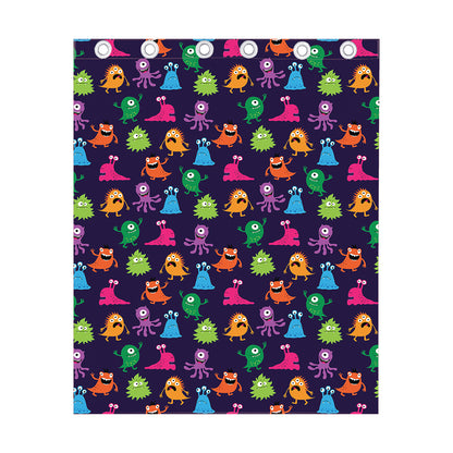 Cute Monster Pattern Print Curtain