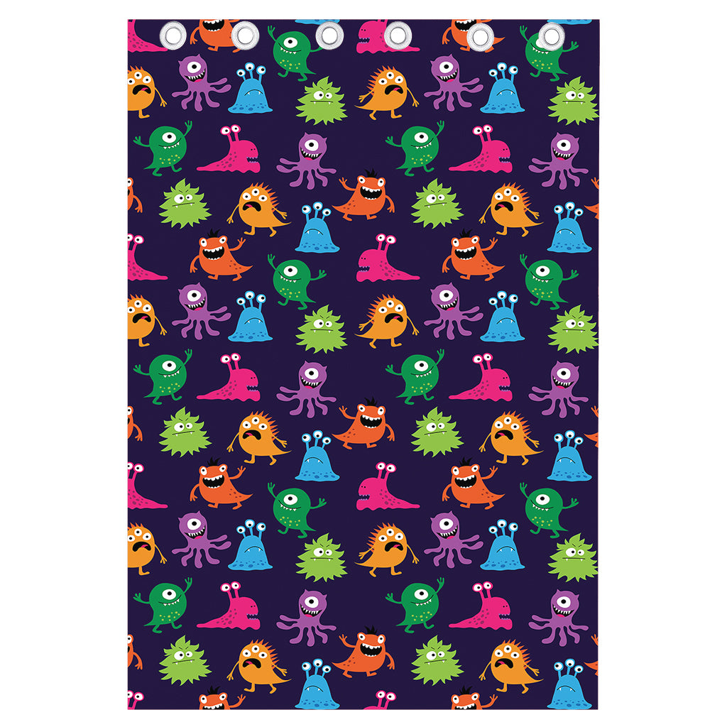 Cute Monster Pattern Print Curtain