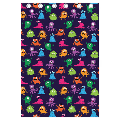 Cute Monster Pattern Print Curtain