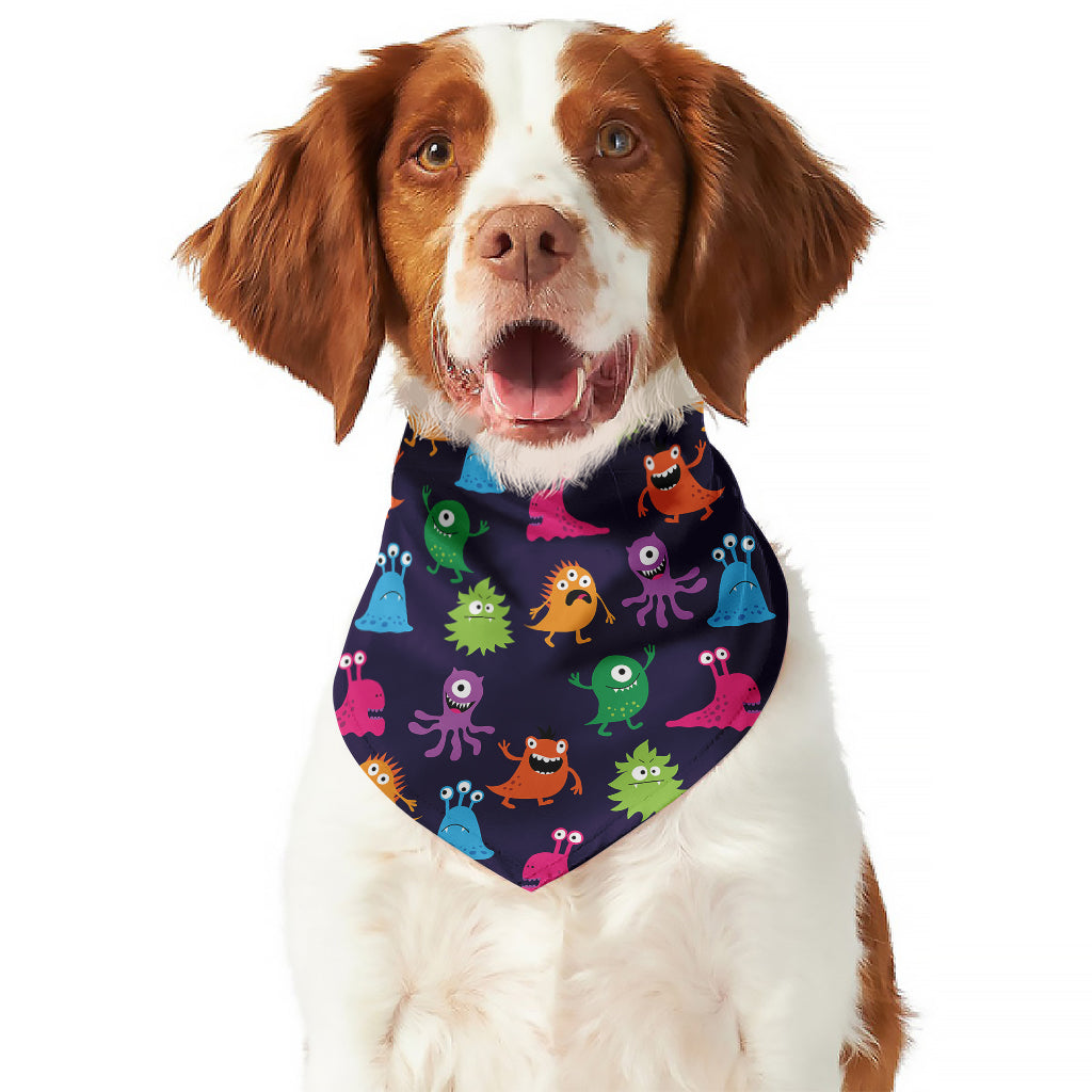 Cute Monster Pattern Print Dog Bandana