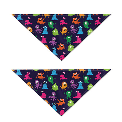 Cute Monster Pattern Print Dog Bandana