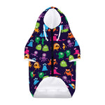 Cute Monster Pattern Print Dog Zip Up Hoodie
