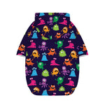 Cute Monster Pattern Print Dog Zip Up Hoodie